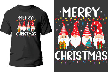Merry christmas t shirt design. - obrazy, fototapety, plakaty