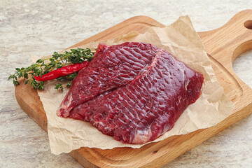 Raw beef machete steak for grill