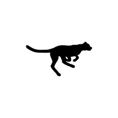 Running cat. Black color. PNG.