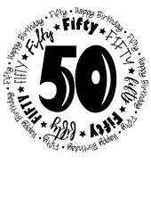 50th Anniversary decor. Fifth birthday shirt design.  