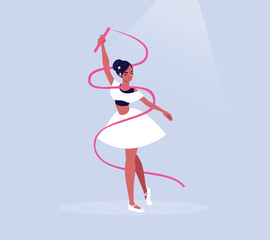 Vector illustration of a deaf ballet dancer