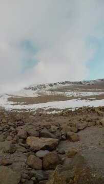 a time lapse at orizaba peak volcano