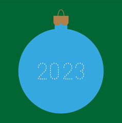 2023 from snowmen on a Christmas ball