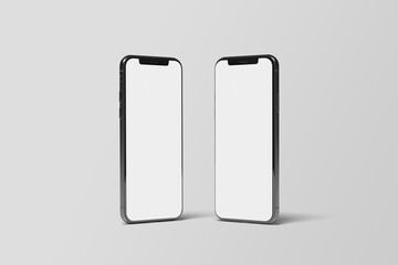 Vector smartphone with blank white screen