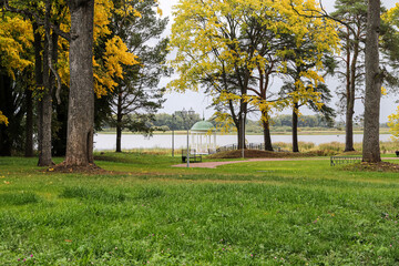 Old Park on a cloudy autumn day