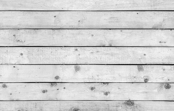 Natural wooden wall, black and white. Frontal flat background