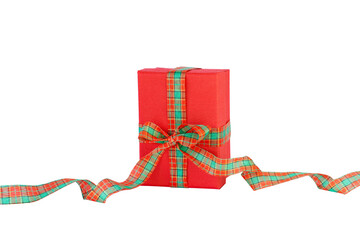 red gift box with ribbon
