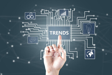 Trends and icons in the motherboard.