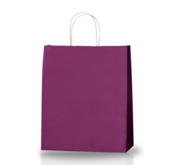 purple shopping bag isolated on white