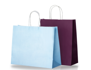 paper shopping bags isolated on white