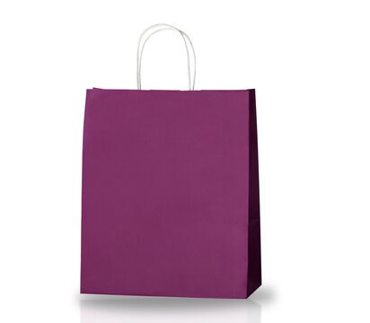 purple shopping bag isolated on white