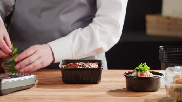 Turkish sweet food delivery. Arabian cuisine. Baklava, nuts, pismaniye and tea close-up. Middle eastern national sugar treats, dessert snack.