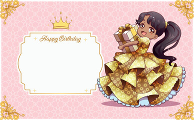 girl cute princess invitation birthday