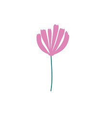 Floral design element. Botanical detail in a simple minimalist style. 