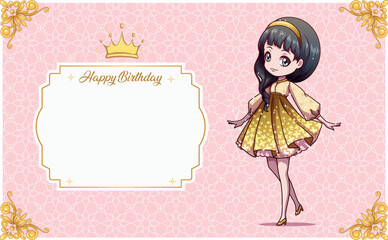girl cute princess invitation birthday