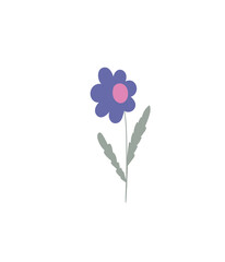 Floral design element. Botanical detail in a simple minimalist style. 