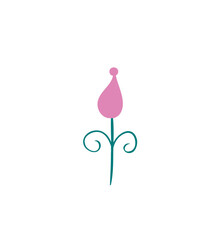 Floral design element. Botanical detail in a simple minimalist style. 