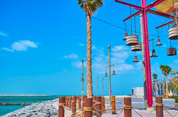 The promenade of La Mer Beachside shopping and dining district, Dubai, UAE