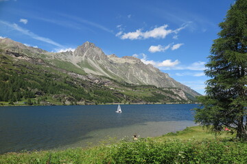 Silser See mit Piz Lagrev, Graubünden