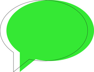 Dialogue and conversation sign. Vivid illustration of green speech bubble in form of oval for web sites, apps, adverts, stores, shops