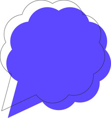 Dialogue and conversation sign. Vivid illustration of dark blue speech bubble in form of flower for web sites, apps, adverts, stores, shops