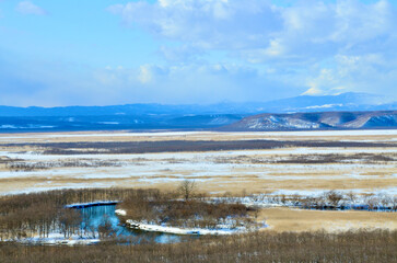 Kushiro Marsh in the middle of winter