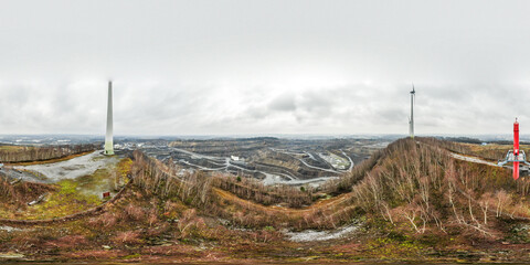 360° Panorama Steinkohleabbau / Steinbruch UNESCO Naturpark Landschaft Piesberg in Osnabrück...