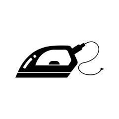 Plug cleaning steam iron icon | Black Vector illustration |