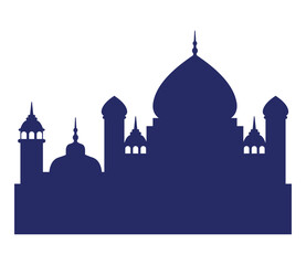 muslim mosque blue silhouette