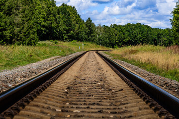 Fototapeta na wymiar Railway tracks in the countryside.