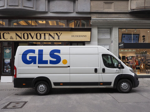 GLS courier van in Brno