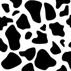 Cowhide Seamless Pattern. Animal fur striped texture. Black and White Background for Prints and Banners