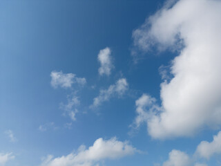 White Clouds blue skies 