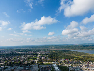 Barrie  centennial park   beginning of fall cloudy day blue skies drone pic