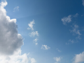 White Clouds blue skies 