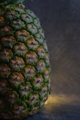 Close up of pineapple. Depth of field. Ideal for juice promotion business.