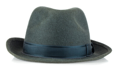 Gray hat isolated on white background. Detail for design