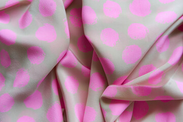 fabric with pink dots