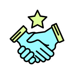 Fototapeta premium handshak concept line icon. Simple element illustration. handshak concept outline symbol design.