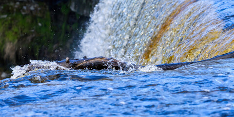 Waterfall in Estonia. Jagala the highest natural cascade in Estonia. close up