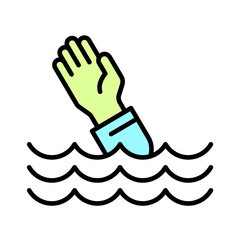 help concept line icon. Simple element illustration. help concept outline symbol design.