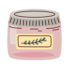 pink cosmetic cream pot