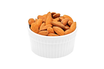 Almonds in a white porcelain bowl