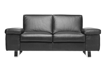 Black leather sofa