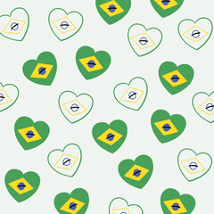 Fototapeta na wymiar Pattern of brazilian flag hand drawing