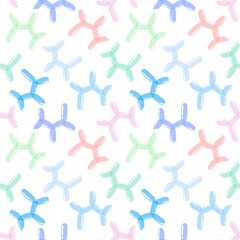 Cartoon birthday dog balloons seamless toys circus pattern for wrapping and kids clothes print and festive accessories