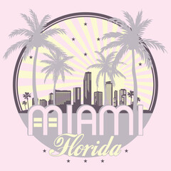 Obraz premium Miami slogan for T-shirt printing design typography, 