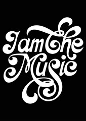 Music typography, lettering in retro style.