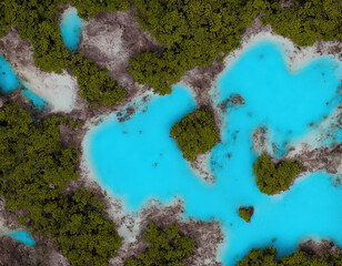 Aerial view of blue lagoon