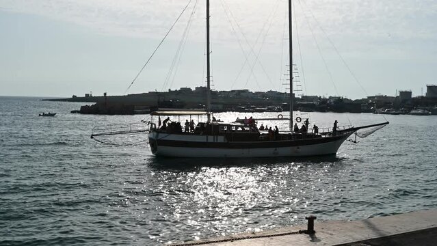 vista dall'alto di un antico caicco